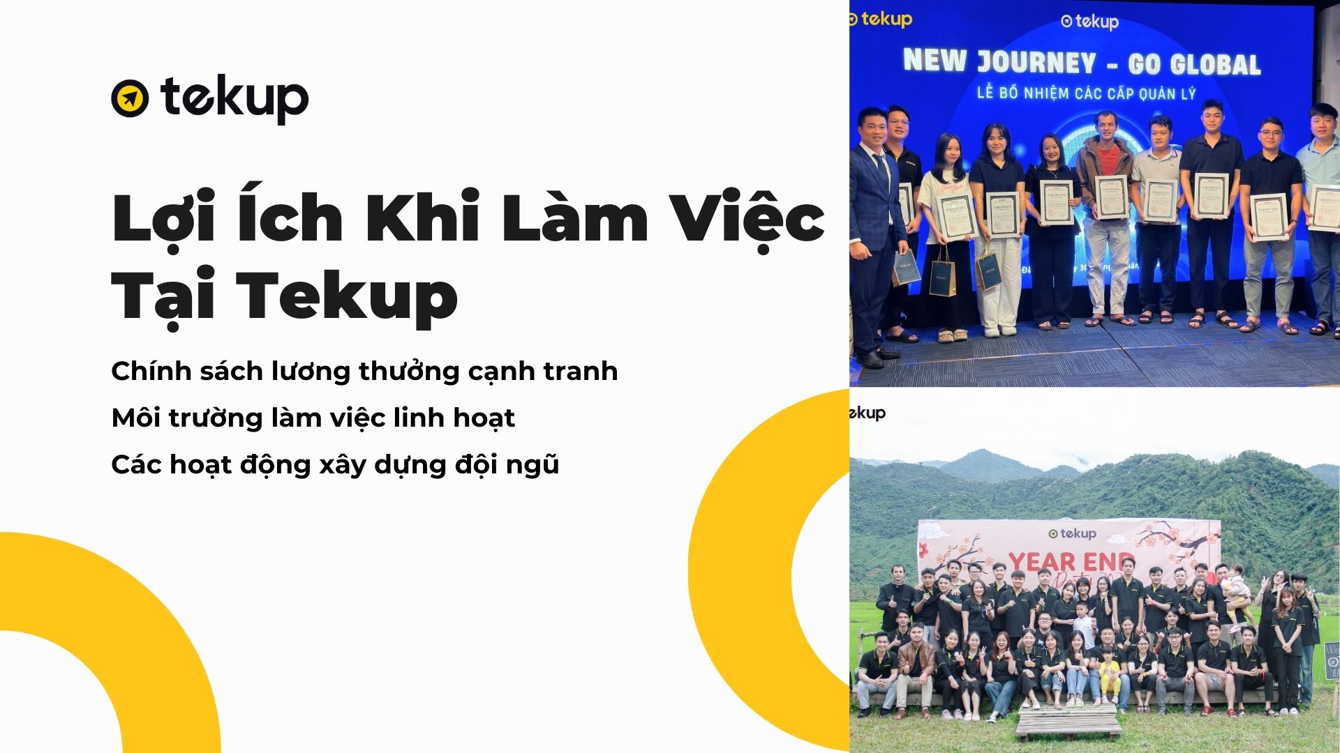 Những lợi ích khi được làm việc trong môi trường Tekup.