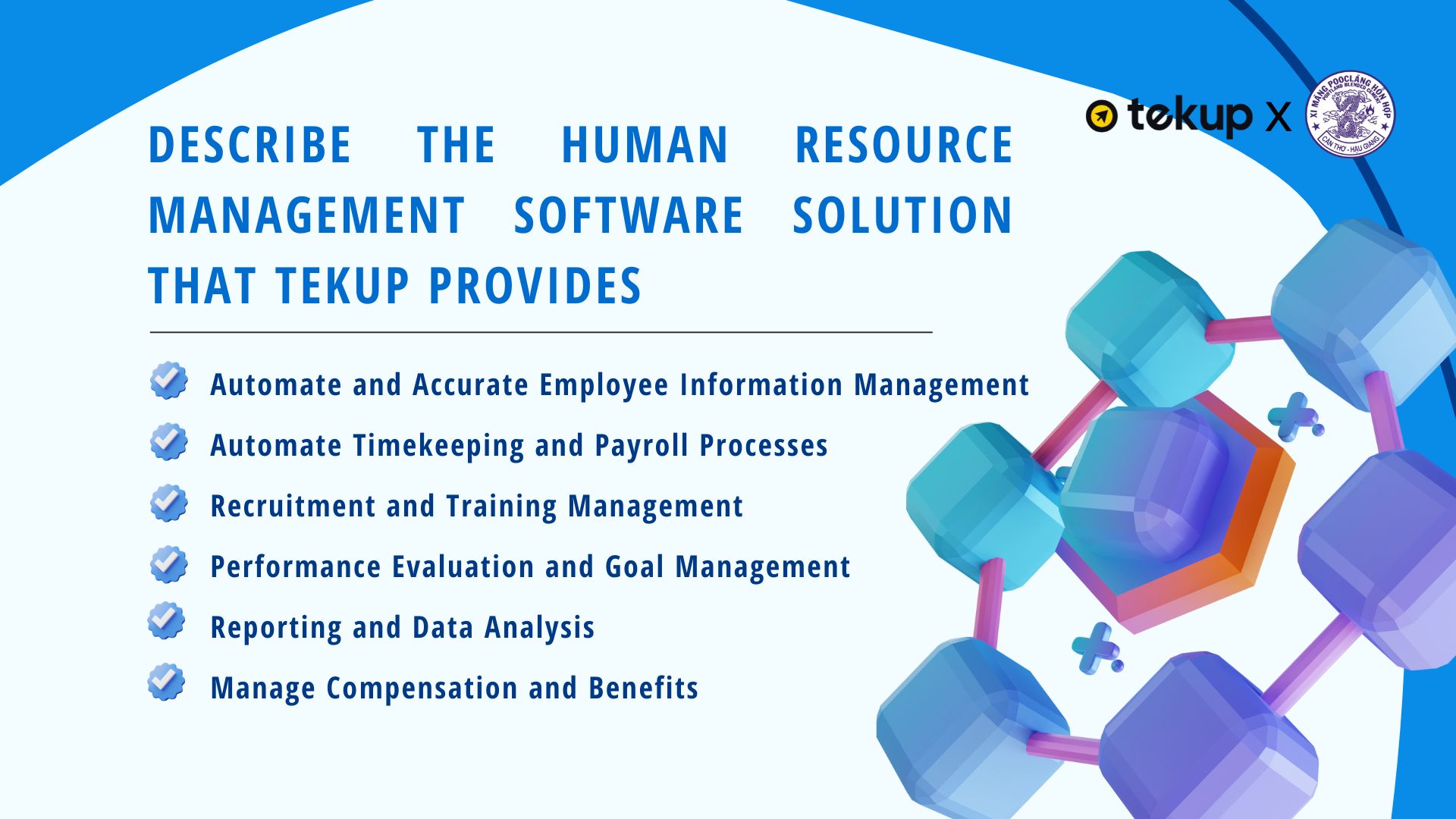 A description of the human resource management software solution provided by Tekup.